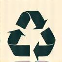 Icon depicting a recycling symbol with fabric scraps